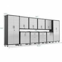 10-Piece Heavy Duty Steel Garage Cabinet System | All-In-One Modular Garage Cabinet Set for Ultimate Workshop Organization | Easy Assembly Garage Storage Cabinets & Tool Bench — product view 11