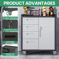 10-Piece Heavy Duty Steel Garage Cabinet System | All-In-One Modular Garage Cabinet Set for Ultimate Workshop Organization | Easy Assembly Garage Storage Cabinets & Tool Bench — product view 9