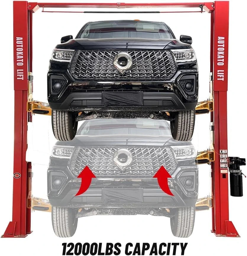 12000 Lbs Extra Height 167Inch 2 Post Lift Two Post Car Lift AK-M120 Auto Lift Car Lift Hoist 2 Post Car Lift (Extra Height, Red) — product view 2