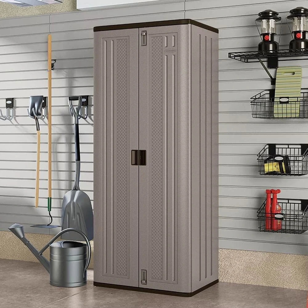 3-Shelf Resin Base Garage Cabinet Locker, Gray — product view 2