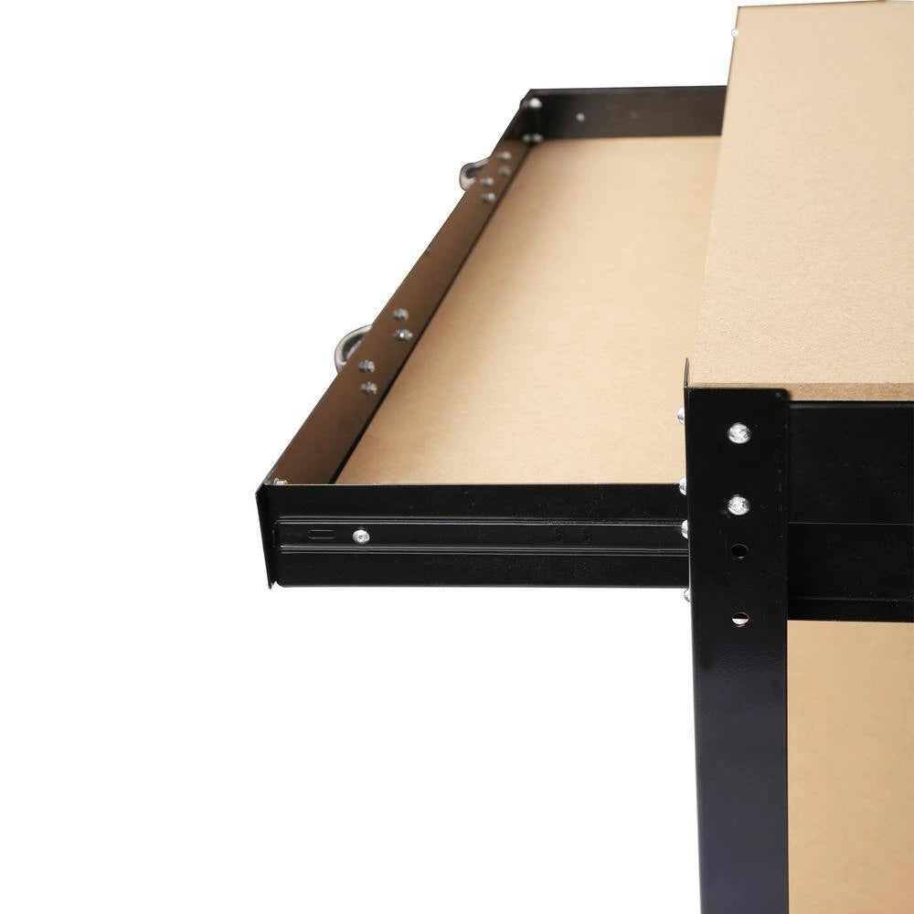 45 .3 In. Outdoor Garden Black Wooden 2-Tier Workbench Trellis with 2-Drawers — product view 5