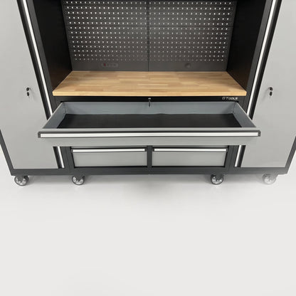 100" Rolling Tool Chest Workstation with Bench Top & Side Lockers