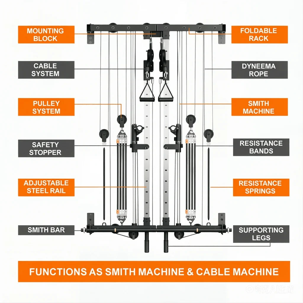 Folding Wall-Mounted Smith Machine — product view 7