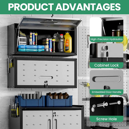 Garage Cabinet System | Heavy Duty Steel All-In-One Modular Garage Cabinet Set for Ultimate Workshop Organization | Easy Assembly Garage Storage Cabinets & Tool Bench — product view 3