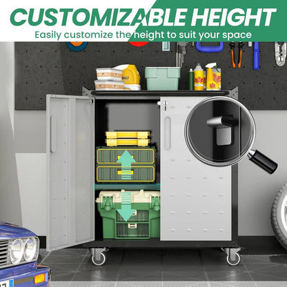 Garage Cabinet System | Heavy Duty Steel All-In-One Modular Garage Cabinet Set for Ultimate Workshop Organization | Easy Assembly Garage Storage Cabinets & Tool Bench — product view 4