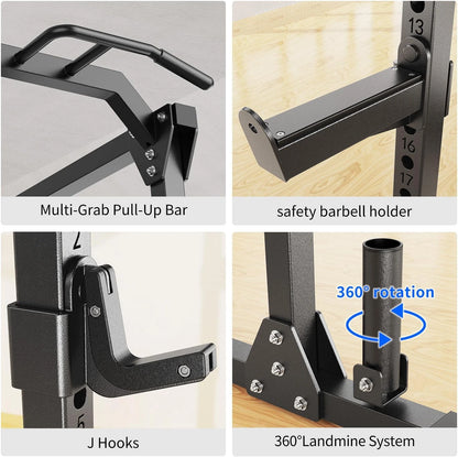 Power Rack Power Cage Multi-Function Squat Rack with Cable Crossover System Selectable More Training Attachment Power Rack for Garage & Home Gym — product view 6