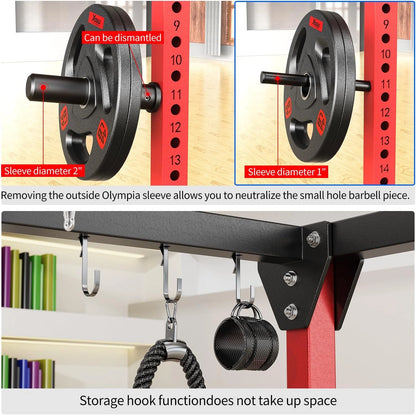 Power Rack Power Cage Multi-Function Squat Rack with Cable Crossover System Selectable More Training Attachment Power Rack for Garage & Home Gym — product view 7