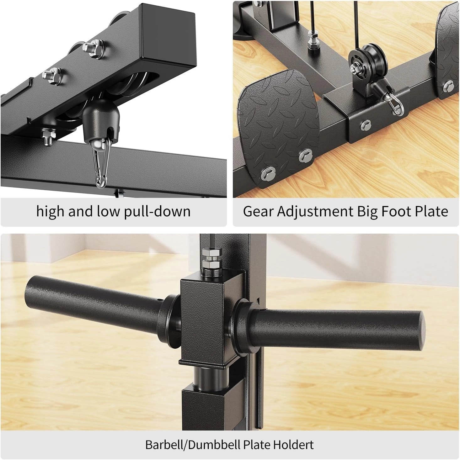 Power Rack Power Cage Multi-Function Squat Rack with Cable Crossover System Selectable More Training Attachment Power Rack for Garage & Home Gym — product view 8