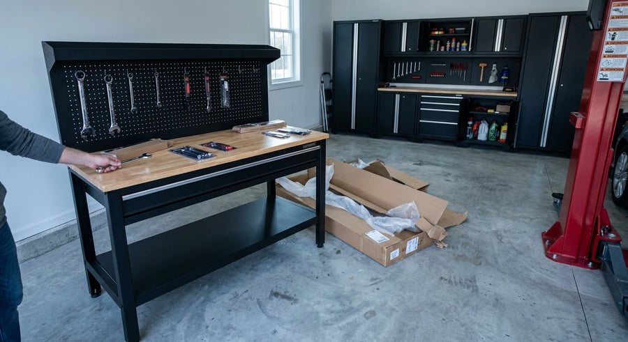 Garage equipment in a working lifestyle setting