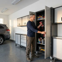 10-Piece Heavy Duty Steel Garage Cabinet System | All-In-One Modular Garage Cabinet Set for Ultimate Workshop Organization | Easy Assembly Garage Storage Cabinets & Tool Bench — Lifestyle