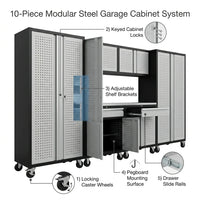 10-Piece Heavy Duty Steel Garage Cabinet System | All-In-One Modular Garage Cabinet Set for Ultimate Workshop Organization | Easy Assembly Garage Storage Cabinets & Tool Bench — How It Works
